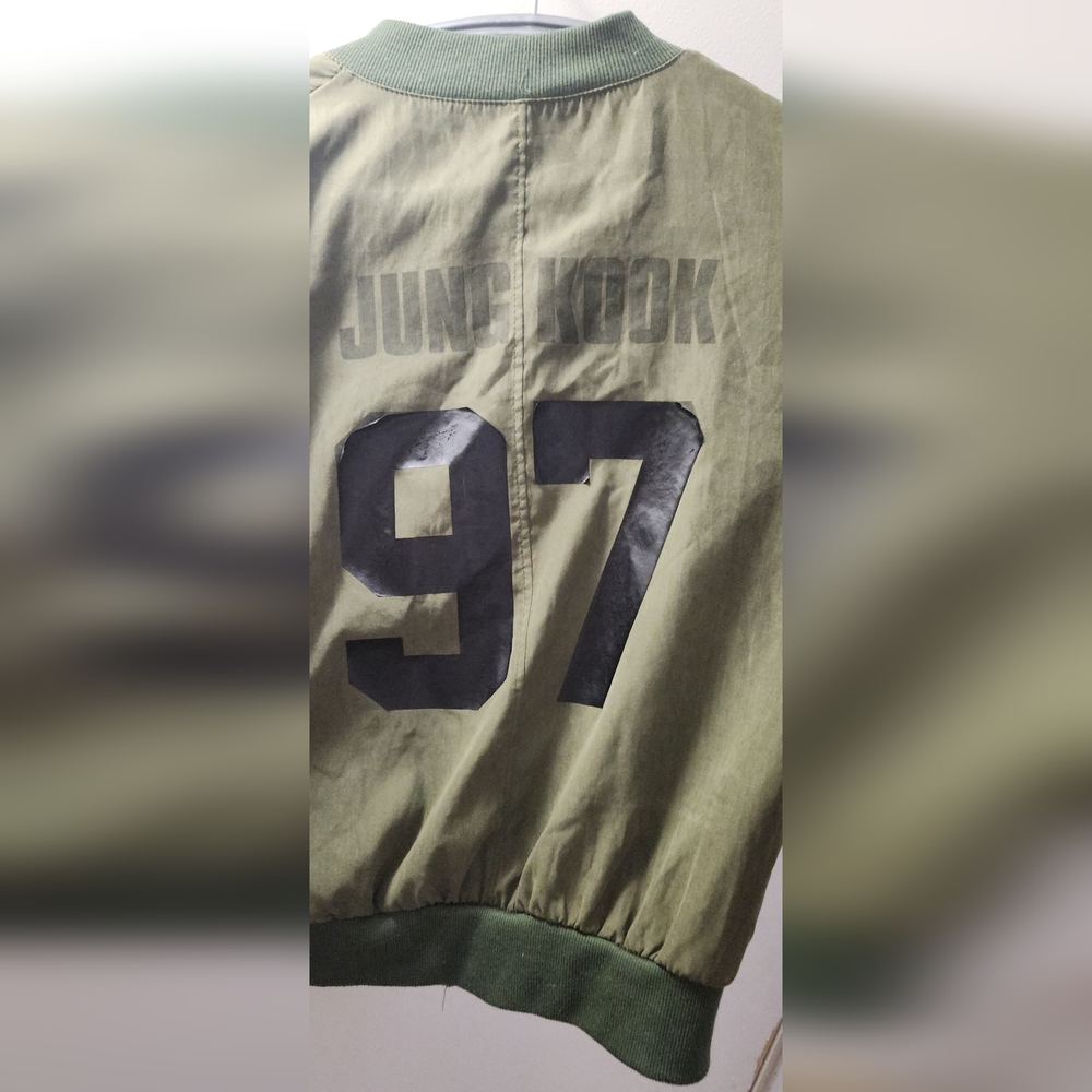 BTS FANS Jung Kook Green Bomber Jacket (Used)